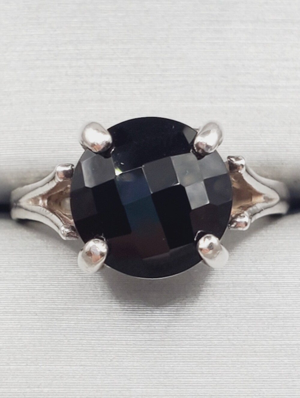 Black Onyx Solitaire 925 Sterling Silver Ring